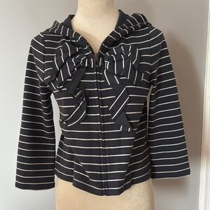 Anthropologie Blue and White Striped Hoodie